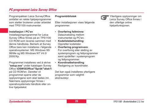 Leica TPS1100 Professional Series