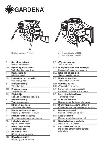 OM, Gardena, 15 roll-up automatic, 25 roll-up automatic, 35 roll-up ...