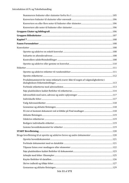 Introduktion til Pc og Tekstbehandling
