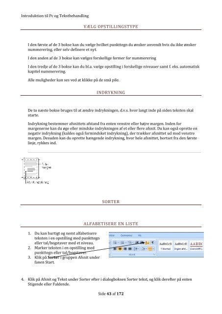Introduktion til Pc og Tekstbehandling