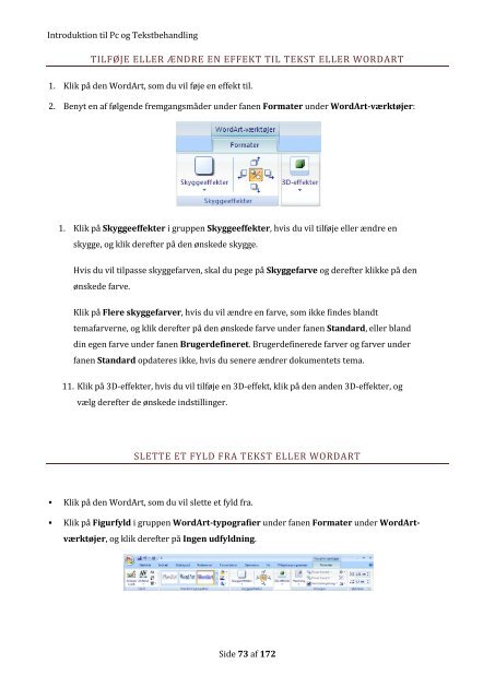 Introduktion til Pc og Tekstbehandling