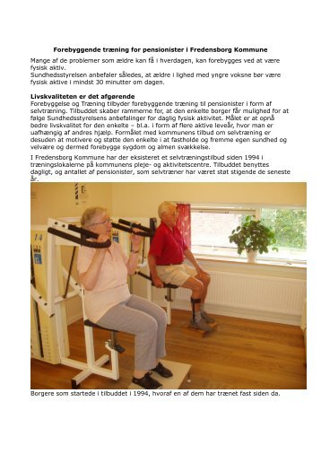 Forebyggende træning for pensionister.pdf - Ældre Sagen