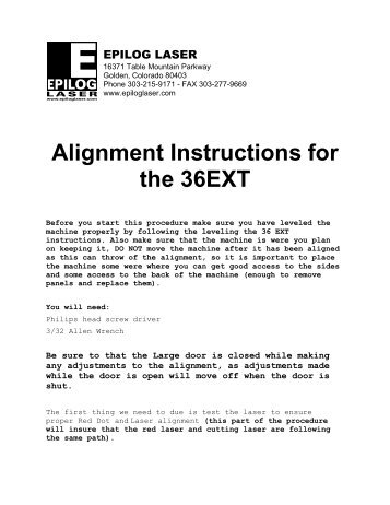 Epilogs Tips How to align Mirrors/Laser - metalab