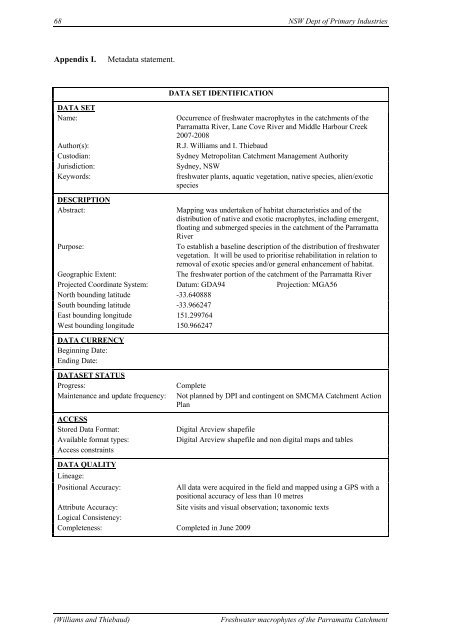 The freshwater macrophytes of - Fisheries Reports