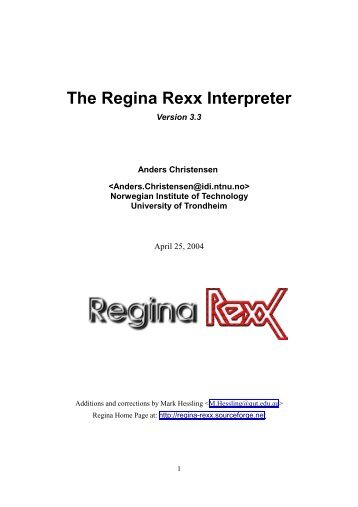 Regina Rexx Interpreter