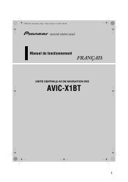 AVIC-X1BT Manuel de fonctionnement - Pioneer Tuning