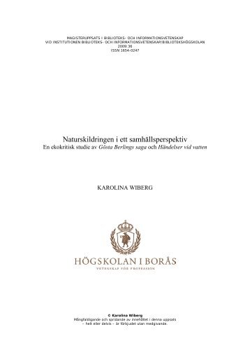 Naturskildringen i ett samhällsperspektiv - BADA - Högskolan i Borås