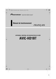 AVIC-HD1BT Manuel de fonctionnement - Pioneer Tuning