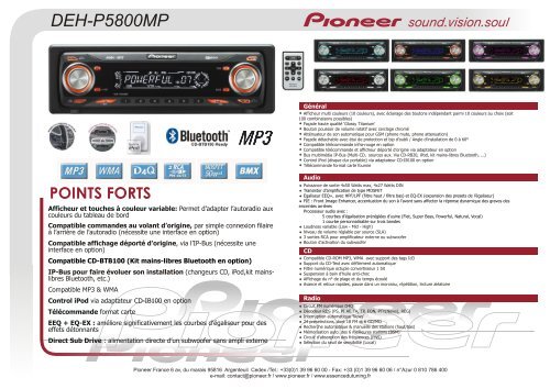 Fiche Produit DEH-P5800MP - Pioneer Tuning