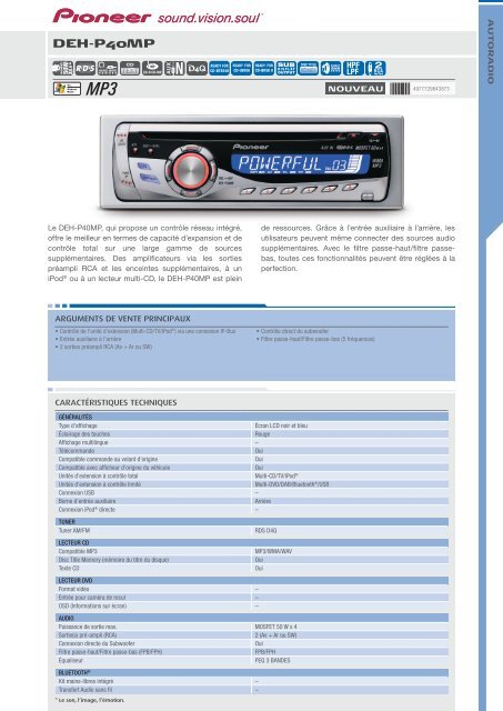 DEH-P40MP - Pioneer Tuning