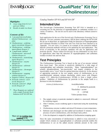 QualiPlate™ Kit for Cholinesterase - EnviroLogix