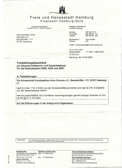 gemeinnützigen - Homöopathen ohne Grenzen