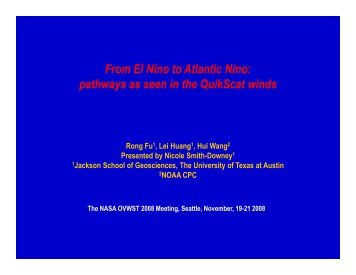 From El Nino to Atlantic Nino: pathways as seen in the QuikScat winds