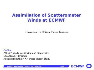 Assimilation of Scatterometer Winds at ECMWF