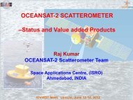 Oceansat-2 Scatterometer - Status and Value added Products