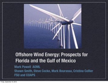 Offshore Wind Energy: Prospects for Florida and the Gulf of Mexico