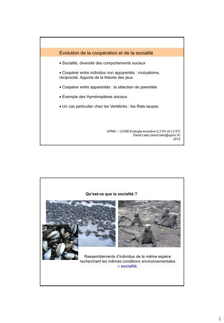 Présentation PowerPoint - Ecologie & Evolution