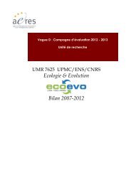 rapport d'auto-Žvaluation - Ecologie & Evolution - Université Pierre ...