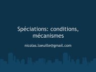 Spéciations: conditions, mécanismes