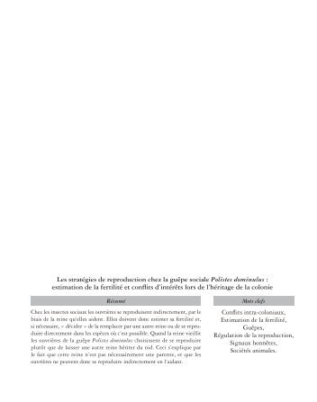 estimation de la fertilité et conflits d'intérê - Université Pierre et Marie ...