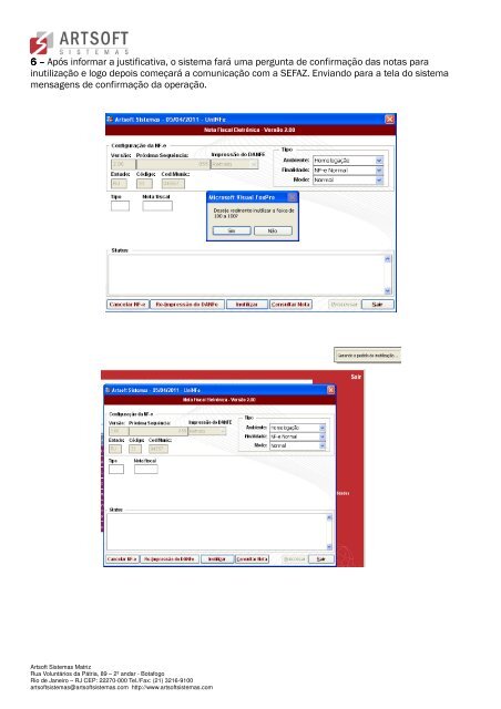 Como inutilizar NFe - Portal - Artsoft Sistemas