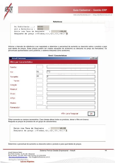 Guia Cadastral – Gestão ERP - Portal - Artsoft Sistemas