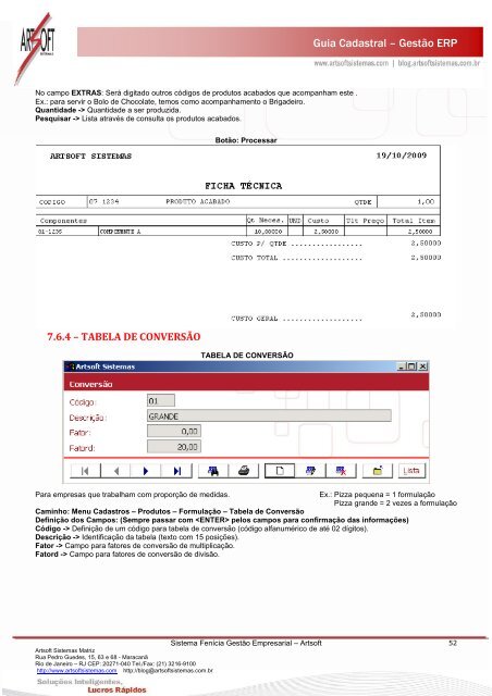 Guia Cadastral – Gestão ERP - Portal - Artsoft Sistemas