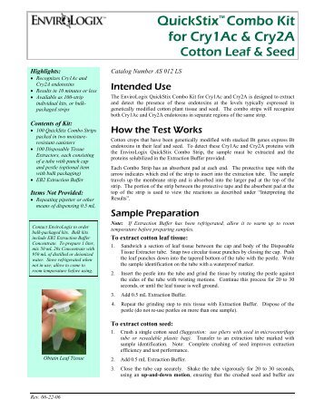 Product Insert - EnviroLogix