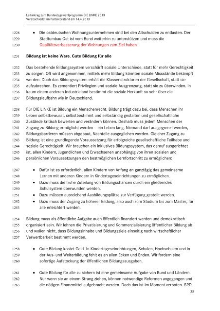 Leitantrag des Parteivorstandes zum Wahlprogramm ... - Die Linke