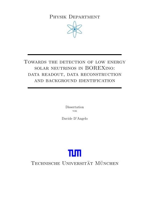 Towards the detection of low energy solar neutrinos ... - Borexino - Infn