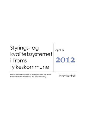 Håndbok for styrings- og kvalitetssystemet i Troms - Ansatte - Troms ...