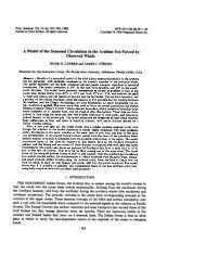 A Model of the Seasonal Circulation in the Arabian Sea Forced by ...