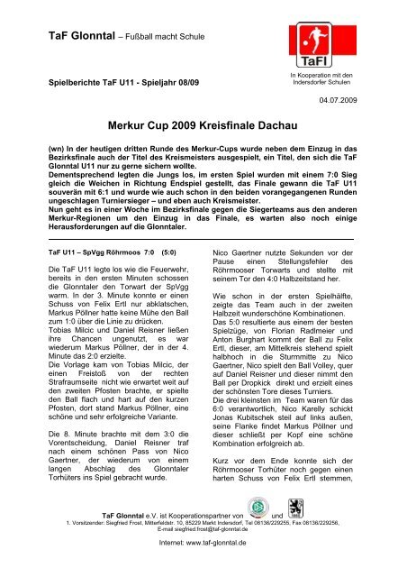 20090704 SB Merkur Cup Kreisfinale - Archiv - TaF Glonntal