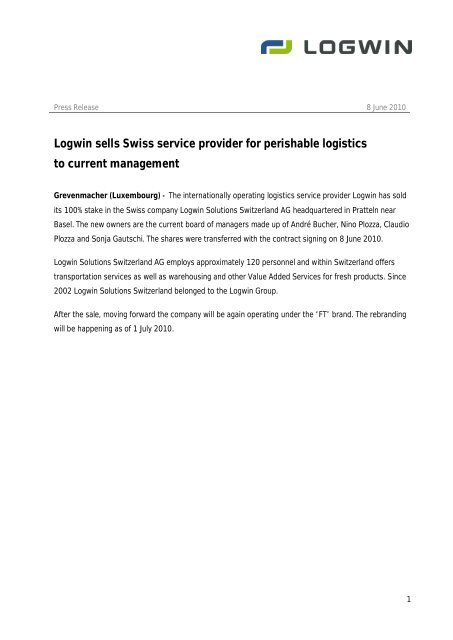 Logwin sells Swiss service provider for perishable logistics to ...
