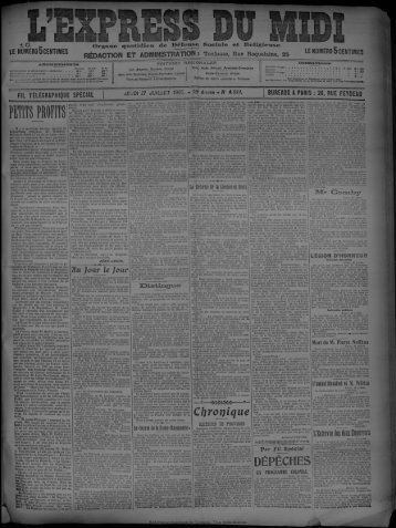 27 juillet 1905 - Bibliothèque de Toulouse