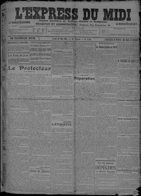 30 Mai 1912 - Bibliothèque de Toulouse