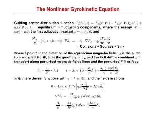 introduction to gyrokinetic and fluid simulations of ... - Our Home Page