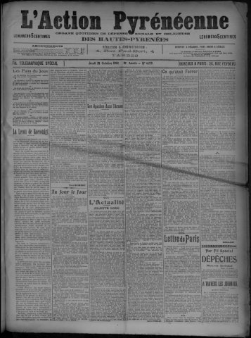 Jeudi 25 Octobre 1909, I - Bibliothèque de Toulouse