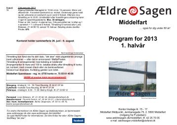 Program for 2013 1. halvår Middelfart - Ældre Sagen