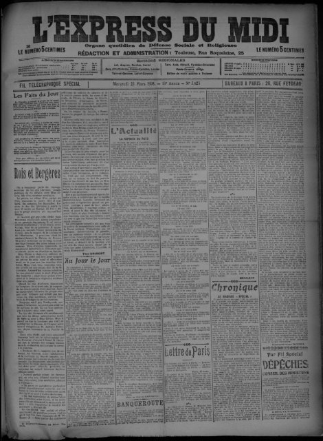 25 Mars 1908 - Bibliothèque de Toulouse