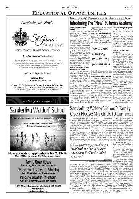 The Coast News, Feb. 22, 2013