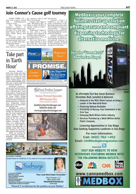 The Coast News, March 22, 2013