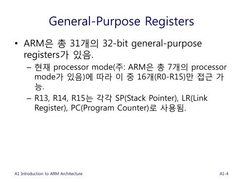 A1 Introduction to ARM Architecture