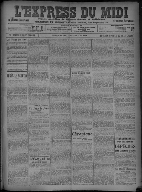 12 mai 1908 - Bibliothèque de Toulouse