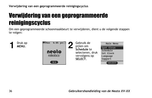 Robotstofzuiger Neato XV-15™ / Neato XV-25™ Handleiding - Fonq.nl