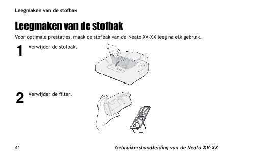 Robotstofzuiger Neato XV-15™ / Neato XV-25™ Handleiding - Fonq.nl