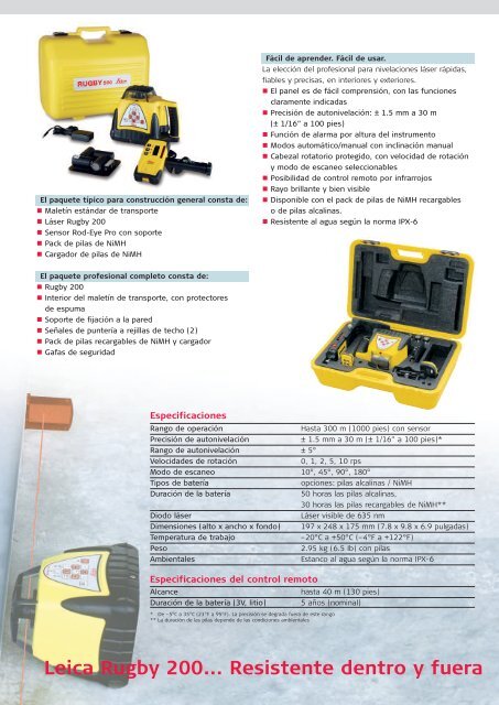 Leica Rugby 200 El láser para la construcción Resistente dentro y ...