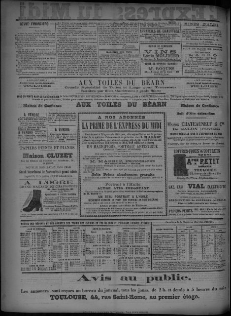 21 décembre 1891 - Bibliothèque de Toulouse