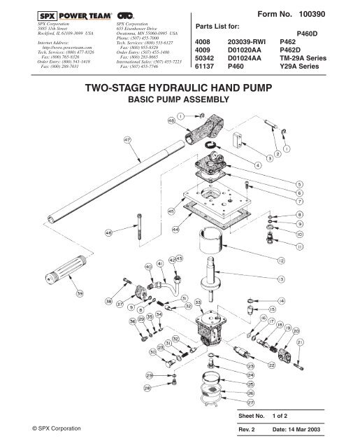 TWO-STAGE HYDRAULIC HAND PUMP - Power Team