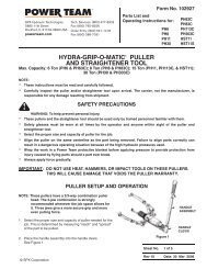 hydra-grip-o-matic® puller and straightener tool - Power Team